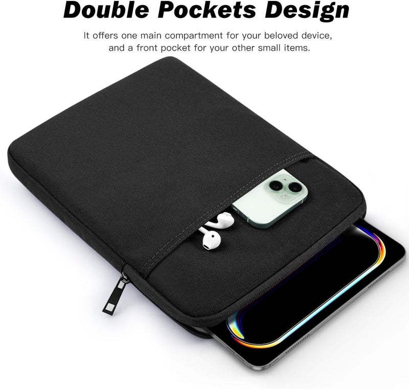Dadanism 13 Inch Tablet Sleeve Bag Carrying Case for iPad Pro 13" M4 2024, iPad Air 13", iPad Pro 12.9", Samsung Galaxy Tab S10+ Plus/S9 FE+/S9+ Plus 12.4", Remarkable Paper Pro 11.8", Black - Image 4